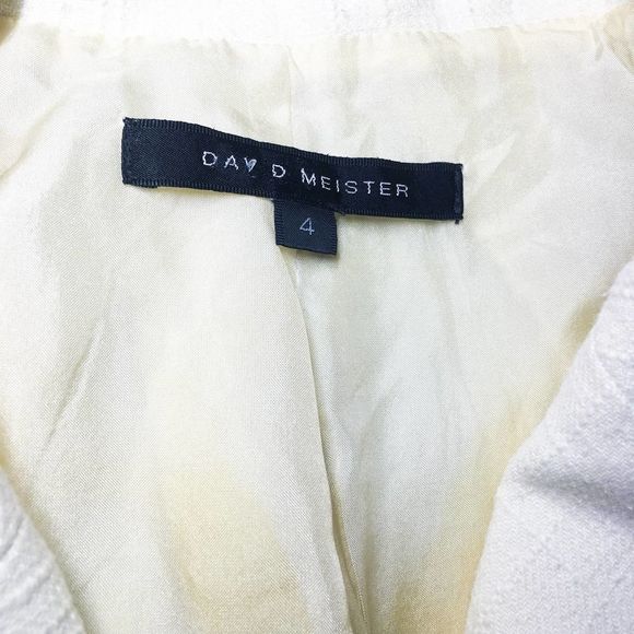 David Meister Cream Tweed Crochet Trim Blazer Size 4 - Picture 11 of 11